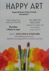 HAPPY ART Thursdays -- Fun relaxed friendly Art Class with gentle encouragement by tutor