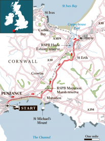 First and Last Trail, Cornwall 13 miles All flat tarmac paths Start Penzance railway station Finish Hayle railway station