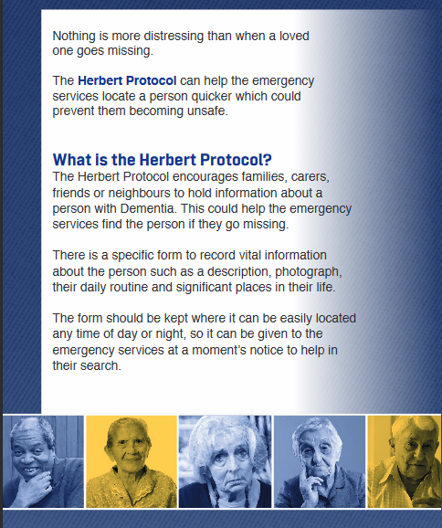 What is the Herbert Protocol? Herbert Protocl can help the emergency services locate a person quicker www.dc.police.uk/missingherbert What is the Herbert Protocol? Herbert Protocl can help the emergency services locate a person quicker www.dc.police.uk/missingherbert